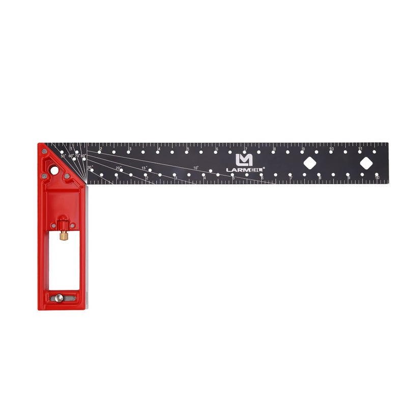 LARMEIL 12 Inch Framing Square Carpenter Square, Tri Square Tool, Try Square for Woodworking, T Square Ruler, L Square Ruler, Right Angle Ruler - Image 1